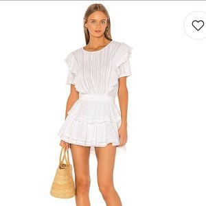 Loveshackfancy Natasha Dress in White, Size Large